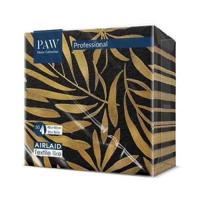 Afbeelding van PAW Papieren servet, Airlaid (40 x 40 cm), bloemen, rozen, decoratie, verjaardag, bruiloft, doopfeest, stoffen structuur, kleur: bloemenmotief.