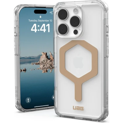 Afbeelding van Urban Armor Gear Plyo Hoesje Geschikt voor Apple iPhone 16 Pro Compatibel met MagSafe Back Cover Magneet Militaire Standaard Ice Goud