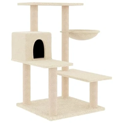 Afbeelding van vidaXL Kattenmeubel met sisal krabpalen 82,5 cm crèmekleurig