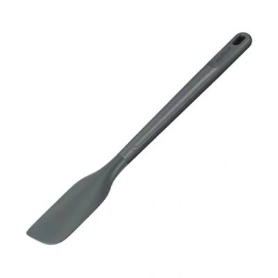 Afbeelding van Zyliss Kleine duurzame tarwestro/siliconen spatel, keukenspatel om te bakken en mengen met hittebestendige siliconen kop, beluga grijs, 27,5 cm x 3,5 cm, geschikt voor