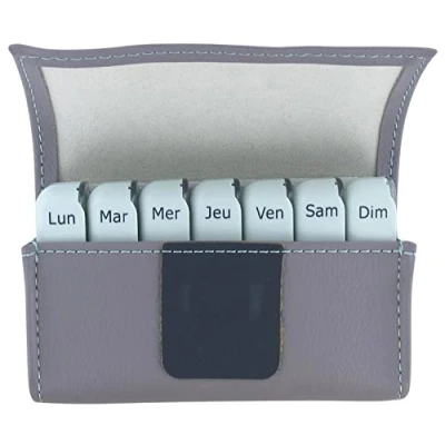 Afbeelding van Pilbox Mini (Kleur : Lichtgrijs/turquoise blauw)