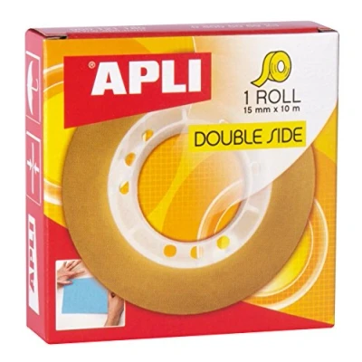 Image de Adhésif Double Face Transparent 15Mmx10M Apli 11505