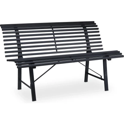 Afbeelding van Relaxdays Tuinbank 2 personen buitenbank weerbestendig parkbank staal zitbank buiten