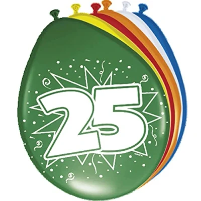 Image de Ballons 25 ans 8 pièces