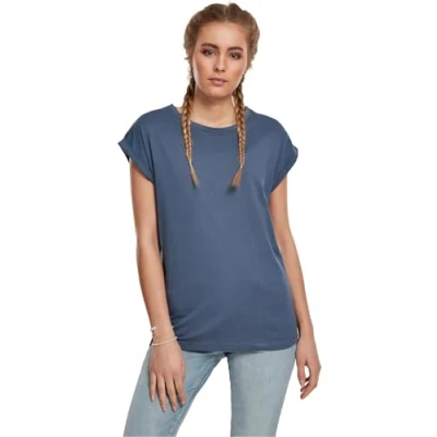 Image de Urban Classics T shirt à épaules longues pour femme, Bleu vintage, 4XL grande taille