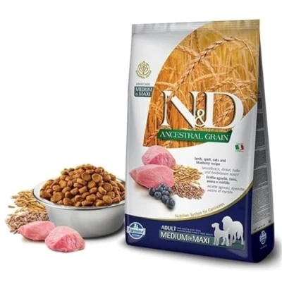 Afbeelding van N&amp;D Ancestral Grain hondenvoeding Lam medium/maxi 2.5 kg.