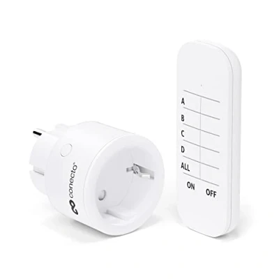 Afbeelding van conecto Radiostekkerset: 1 x radio aansluiting en afstandsbediening binnen, 2300 W, 230 V, wit
