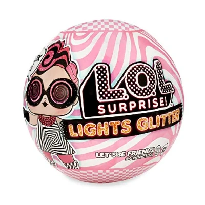 Afbeelding van L.O.L. Surprise Light Glitter Ball 8 waarvan 1 glitterpop cm, fosforescerend, zwarte lichtlamp, willekeurige modellen om te verzamelen, batterijen inbegrepen, speelgoed voor kinderen vanaf 3 jaar,