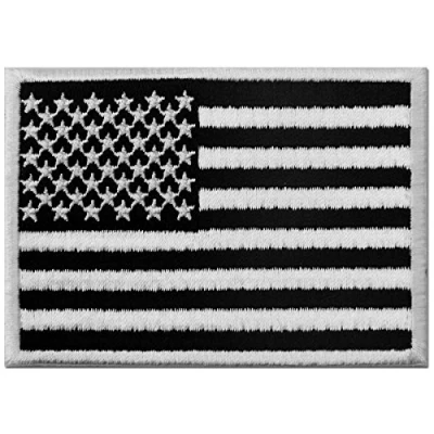 Afbeelding van Tactische Amerikaanse Vlag De Verenigde Staten van Amerika Geborduurd Nationaal Embleem om te strijken of naaien, Wit Zwart