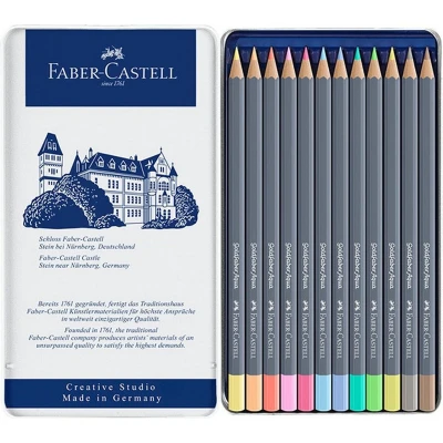 Afbeelding van Faber Castell aquarelpotlood Goldfaber blik 12 stuks Pastel FC 114622