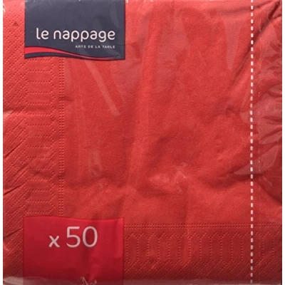 Afbeelding van Tafelwaren napkins 50 watten servetten 33 x cm 2 laags rood FSC, cellulose,