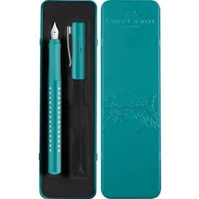 Afbeelding van Faber Castell vulpen Sparkle M in bewaarblik ocean metallic FC 201516