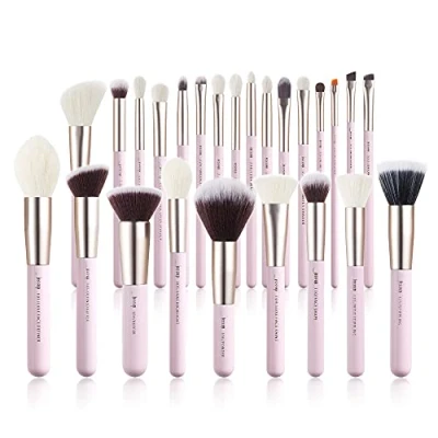 Afbeelding van Jessup Make up Borstels Set Professionele, 25 STKS Roze Premium Natuurlijke Poeder Foundation Oogschaduw Mengen Concealer Blush Highlight Gelabelde Borstels, T290
