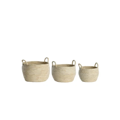 Afbeelding van Light &amp; Living Mand KILBAHA Ø33x30cm Bruin Set van 3