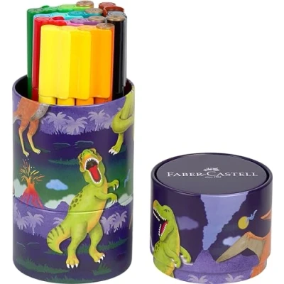 Afbeelding van Viltstift Faber Castell Connector Dino 20 stuks in draaiblik