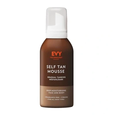 Afbeelding van EVY Zelfbruiner Mousse Medium / Dark 150 ml Zonder bewaarmiddelen en parfums Verrijkt met antioxidanten verzorgende anti aging ingrediënten