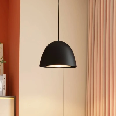 Afbeelding van Lucande Hanglampen 1licht Aluminium H: 28 cm E27 zwart, zilver