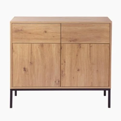 Afbeelding van CALICOSY Ladekast Eiken Decor 2 Deuren Lades L90 x H80 cm