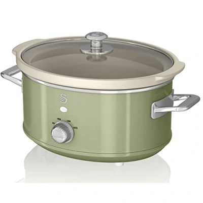 Image de Retro Mijoteuse 35L Poêle Amovible en Céramique Antiadhésive Vintage SWAN SF17021GNEU 200 Vert