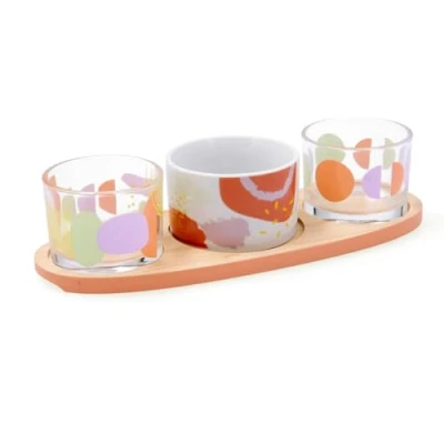 Afbeelding van Serveerset Quid Kaleido Multicolour Hout 25 x 10 5,5 cm (4 Onderdelen)