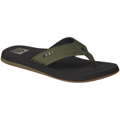Afbeelding van Reef The Layback black/Olive Heren Slippers Zwart/Olijfgroen Maat 47