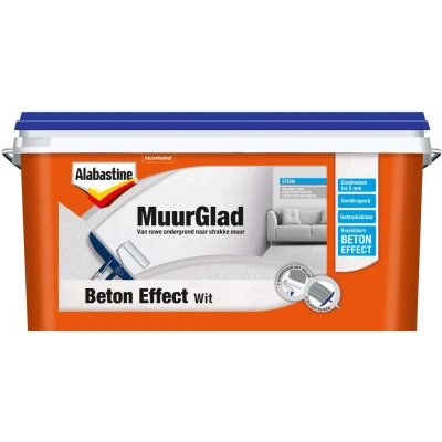 Afbeelding van Alabastine MuurGlad Betoneffect wit Schildersbenodigdheden