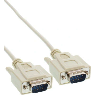 Afbeelding van InLine Serial cable DB9 M/M 3m seriële kabel Beige male 9pin Sub D
