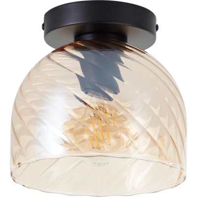 Afbeelding van Brilliant Casto Plafondlamp E27 max 1x25W Glas Amber Zwart