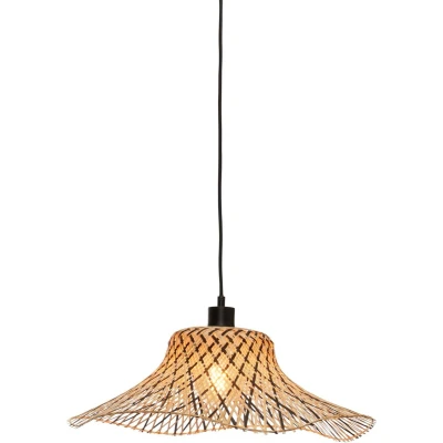 Afbeelding van GOOD&amp;MOJO Hanglamp Ibiza Bamboe/Zwart 50x50x15cm Bruin