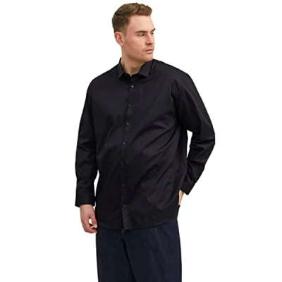 Afbeelding van JACK &amp; JONES Herenhemd, grote maat, losse pasvorm, zwart/pasvorm: los, 3XL, Zwart / Pasvorm: 3XL