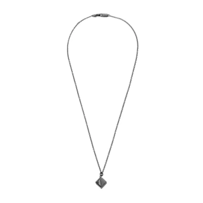 Afbeelding van Armani Emporio herenketting, lengte: 525 mm; hanger maat: 10 x mm Roestvrij staal gunmetal ketting, EGS2640060, staal,