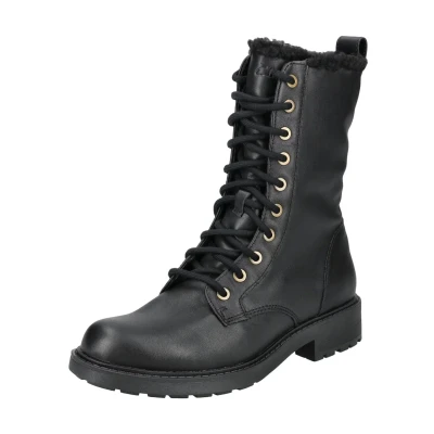 Afbeelding van Clarks ORINOCO2 Style Veterlaarzen, Dames, Maat: 36, Black Leer