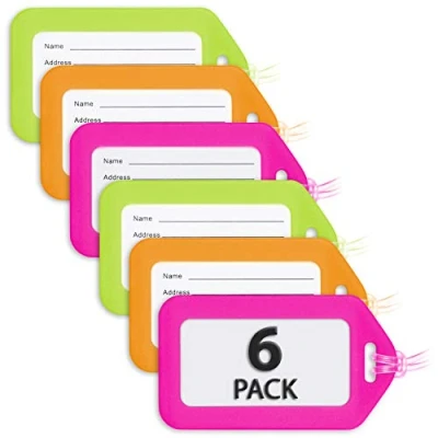 Afbeelding van MIFFLIN Bagagelabels in gemengde kleuren en maten, identificatielabels voor reistas, koffer, rugzak, sporttas, cruise, zakelijke vakantie, familie,
