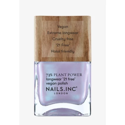 Afbeelding van Nails Inc Eco Glow Plant Power Veganistische nagellak, 73% plantaardig, 100% veganistisch en dierproefvrij, perfecte manicure, parelblauw, paars, voor nail art