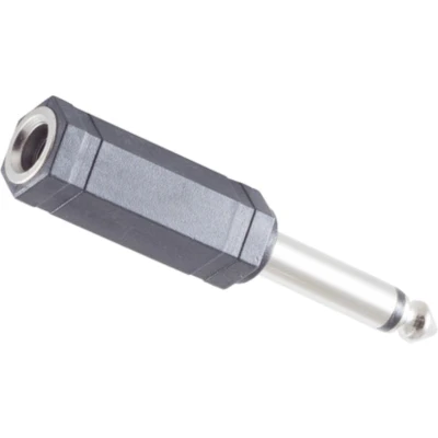 Afbeelding van 6,35mm Stereo Jack (v) Mono (m) Adapter Zwart