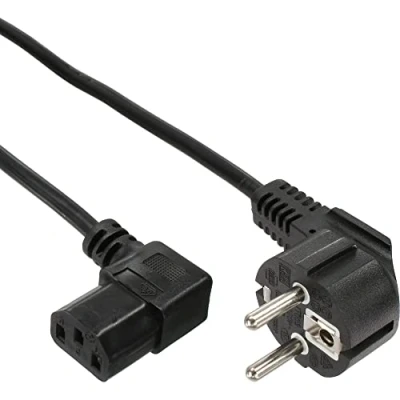 Image de InLine Câble d&#039;alimentation power CEE 7/7 (M) incliné pour IEC 60320 C13 50 cm gris