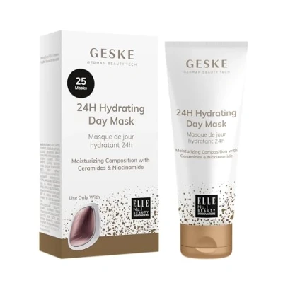 Afbeelding van GESKE 24 uur hydraterend dagmasker, met het Sonic Warm &amp; Cool Mask, gezichtsmasker ceramide en niacinamide, hydraterende formule, normale tot droge huid, veganistisch, dierproefvrij
