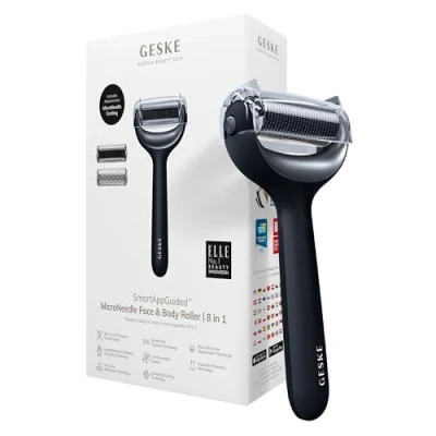 Afbeelding van Geske Microneedle FACE BODY Roller 8 IN 1 Smartappguided Huidverzorgingstool, Maat: One Size, Black