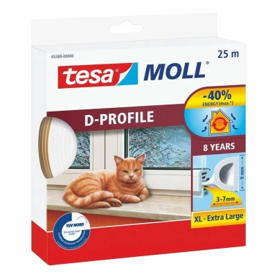 Afbeelding van Uszczelka gumowa tesamoll, biała, profil D, 25 m