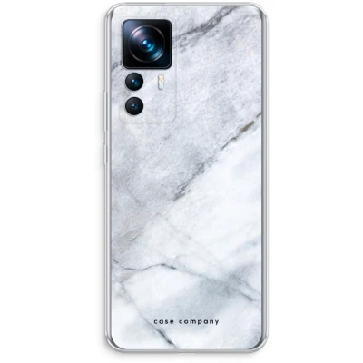 Afbeelding van Case Company® hoesje geschikt voor Xiaomi 12T Witte marmer Soft Cover Telefoonhoesje Bescherming aan alle Kanten en Schermrand