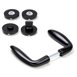 Afbeelding van Deurklink op rozet Lake (Rond, Toiletsluiting, Blinde bevestiging, 2 stuks)