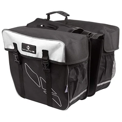 Afbeelding van M Wave Amsterdam Double bagagedragertas, zwart/wit, 44 x 40 5 cm