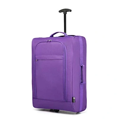 Afbeelding van Kono Handbagage, zacht, licht, met 2 wielen, vliegtuig, reizen, bagage, van 600D polyester, Paars.