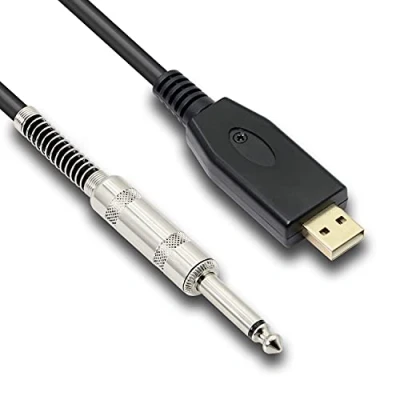 Afbeelding van MEIRIYFA Mono USB naar 6,35 mm TS mannelijke elektrische gitaar kabel voor het opnemen van zanginstrumenten 3 m