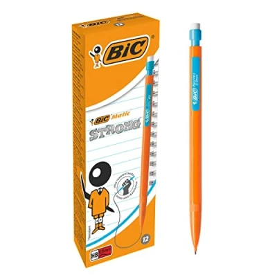 Afbeelding van BIC Matic Strong 0,9 mm HB vulpotloden verschillende lichaamskleuren, doos met 12 stuks