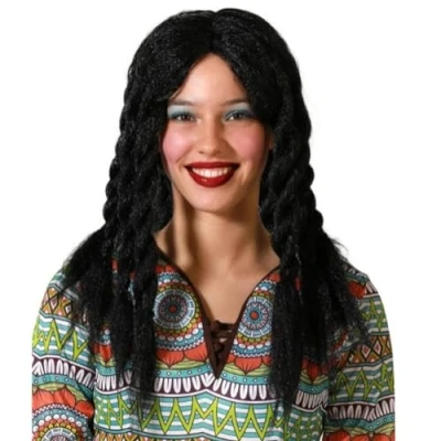 Afbeelding van Pruik Zwart Dreadlocks