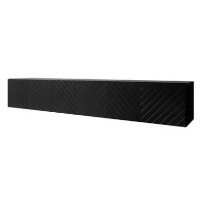 Afbeelding van Meubella TV Meubel Bonzo Zwart Visgraat 180 cm