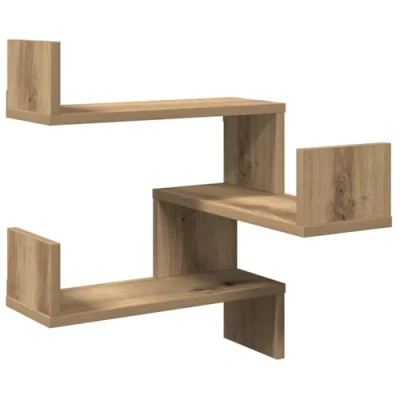 Afbeelding van vidaXL Hoekwandschappen 2 st 40x40x49,5 cm hout artisanaal eiken