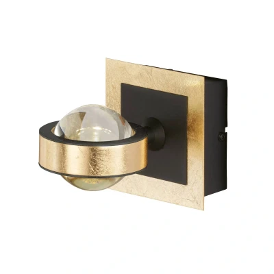 Afbeelding van Cluedo LED wandlamp, goudkleurig, breedte 12 cm, metaal, CCT