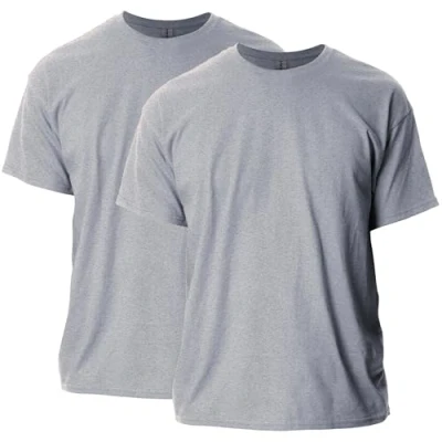 Image de Gildan T shirt en coton ultra pour adulte, style G2000, lot multiple, Gris Sport (lot de 2), Large
